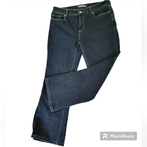 Chico's Platinum Boot cut blue Jean Size 1.5 Short pants M 10 - Picture 1 of 10